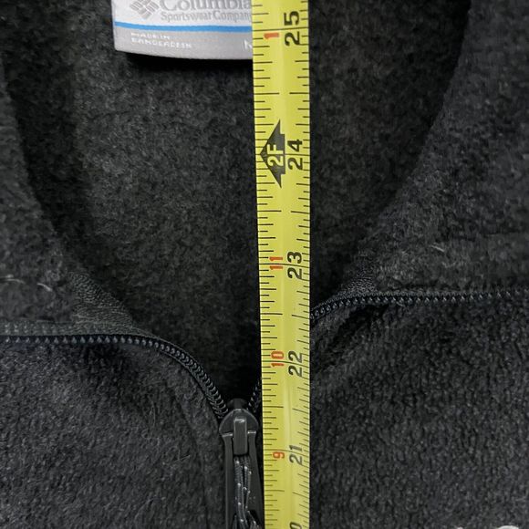 Columbia Gray Full Zipper Fleece Jacket Mens Med Pockets Stand Up Collar Outdoor - Picture 7 of 7